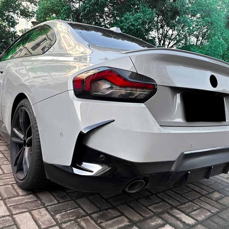 For BMW 2 Series G42 M Sport + Car Rear Bumper Trim Lip Spoiler Stickers Fender Canards Air Vent Cover Trim Accessories