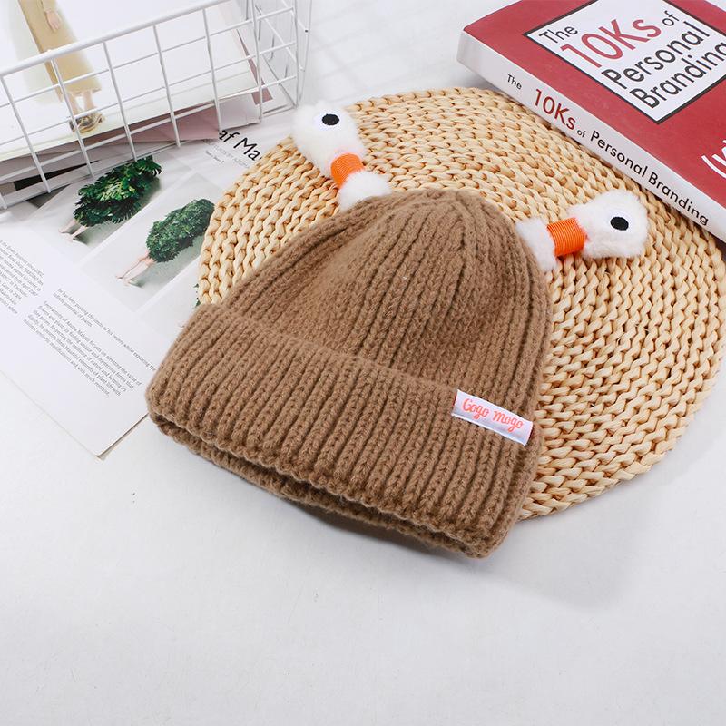 Big Head Funny Knitted Hat Cute Frog Wool Hat Women Autumn and Winter Warm Hat Women New Cold Hat