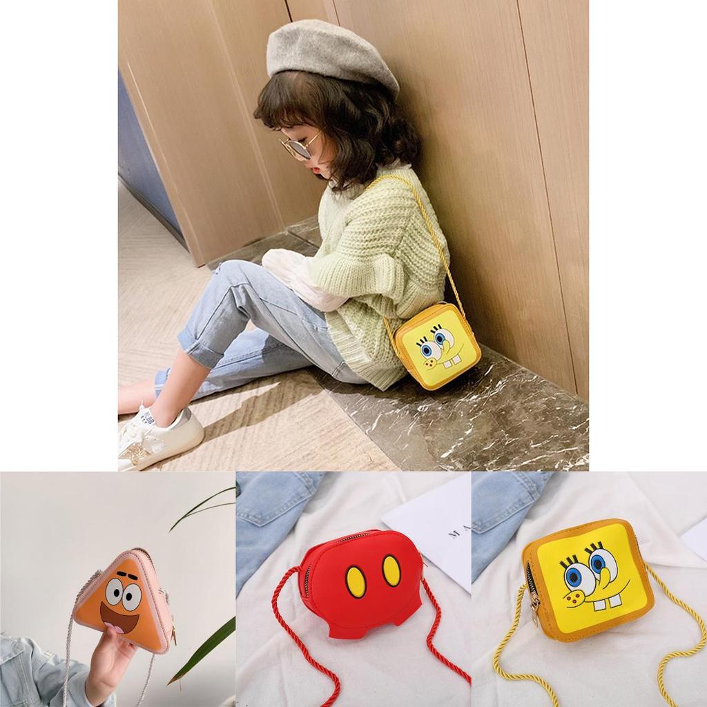 Niedliche Sponge Bob Pikachu Umhängetasche für Kleinkinder Leicht und wasserdicht