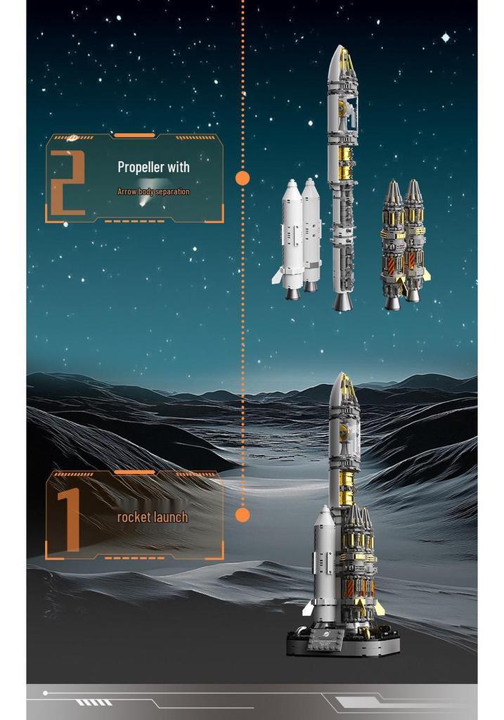 Jiaqi JK8511 Dawn Space Rocket Collector's Edition Building Blocks - Educational Toy for Boys' Birthdays