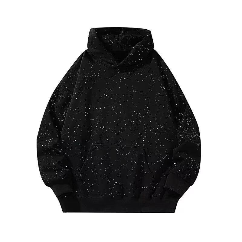 Retro Schleierkraut Kapuzenpullover für Damen & Herren - Unisex Frühling/Herbst Glänzendes Kapuzentop