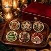 Acrylic Santa Hanging Ornaments 6 Pcs Christmas Pearl Art Ornaments, 2D Flat Holiday Tree Pendant, Effect Decoration for Home Wall Door Window