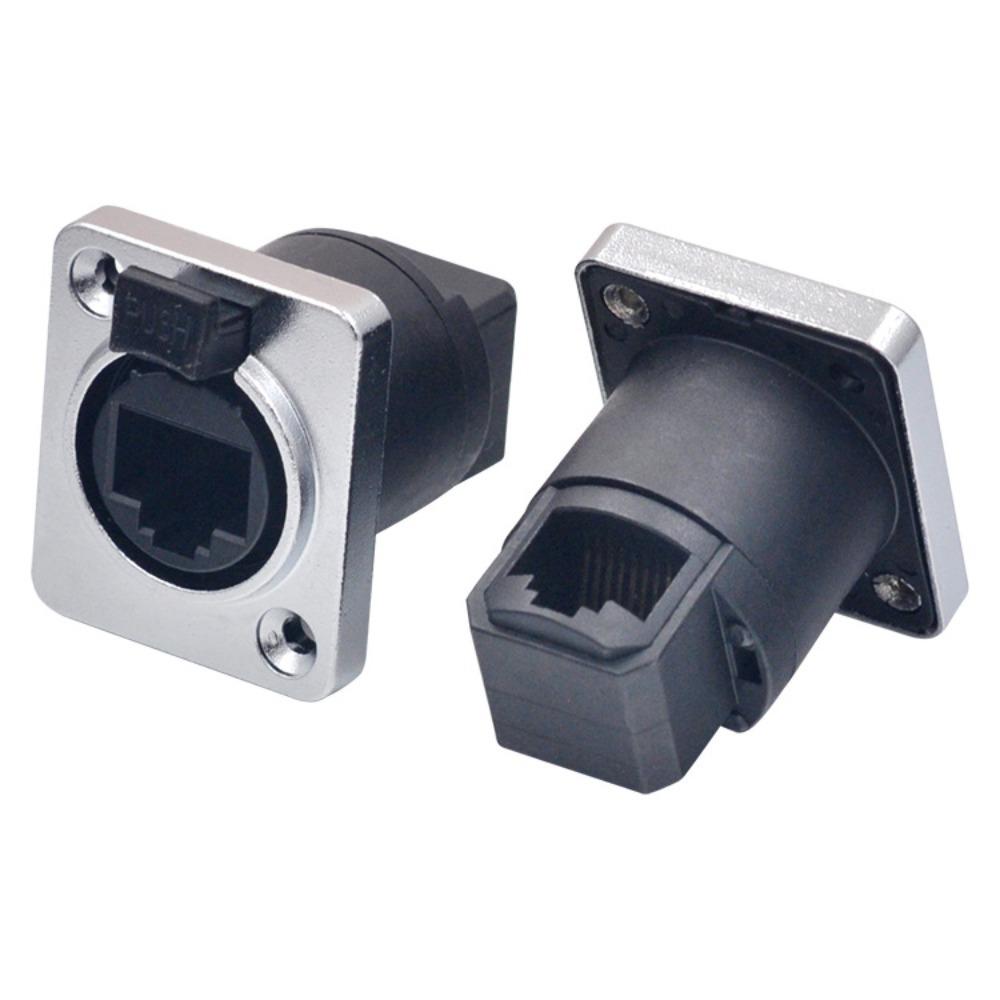 With Rubber Cover RJ45 Network Connector Waterproof Aviation Plug Socket RJ45 Ethernet Connector