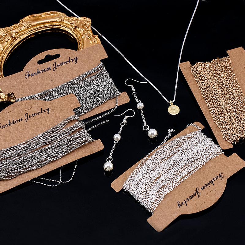 6 Types Jewelry Making Chains Plated Silver Gold Copper Cable Link Chains For DIY Jewelry Necklace Bracelet Crafts 5 Meters