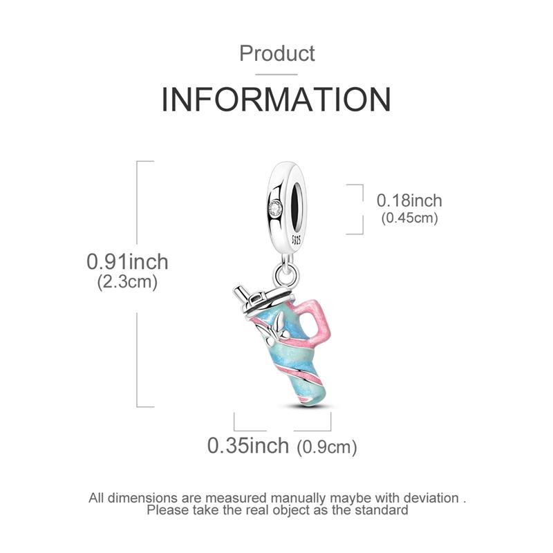 copper Colorful insulated Cup Pendant Charm Jewellery Compatible With Authentic Bracelets Ideal For Women Do It Yourself Gift