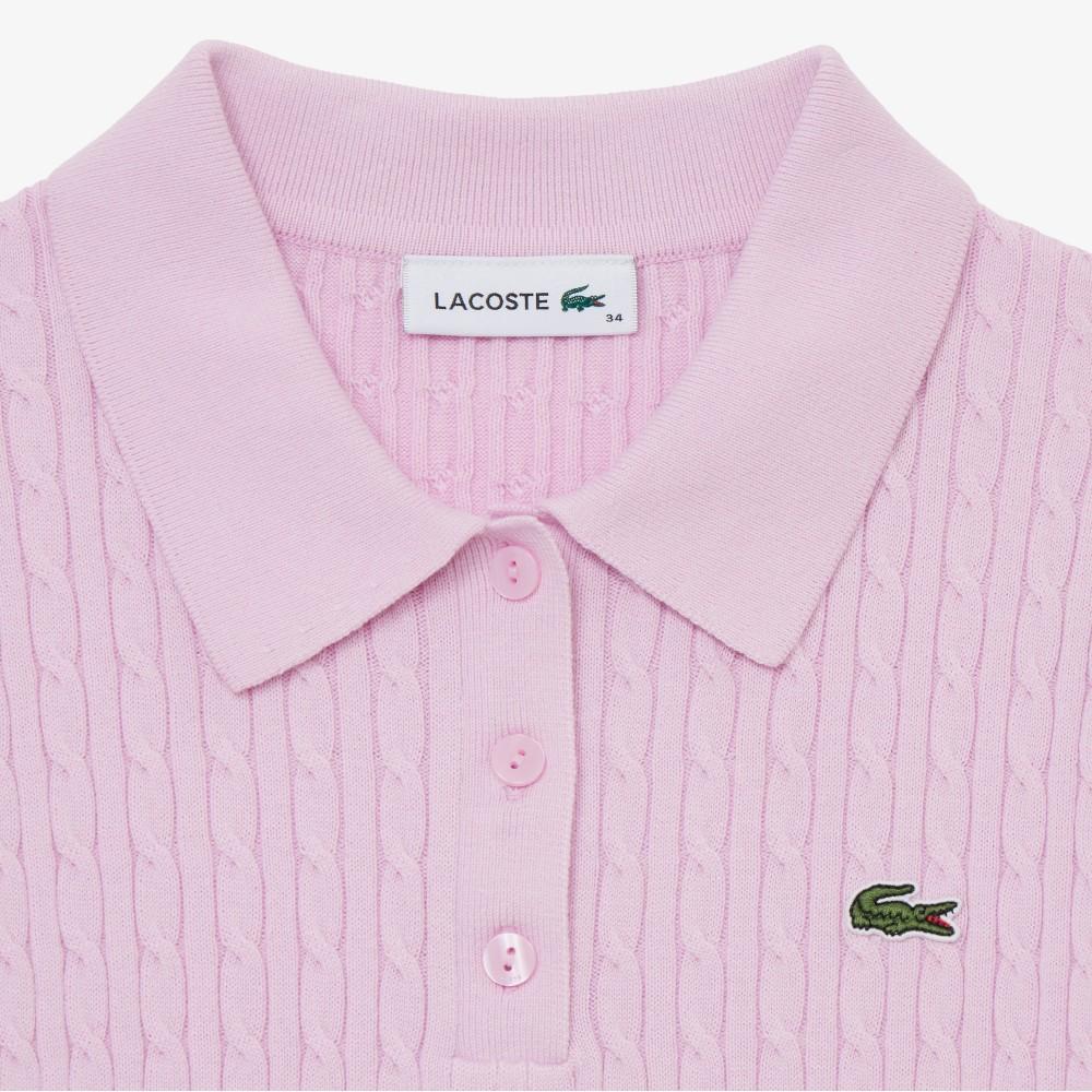 Lacoste Women's Cable Sweater Polo Shirt PF607E-56GZ4H