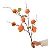 Handmade Simulation Persimmon Fruit 3/5/7 Heads Artificial Fruits Branches Fake Plants  New Year
