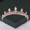 Rose Trendy Color Gold Tiaras And Crowns Pearl Crystal Princess Diadems Sale Queen Wedding Bridal Hair Accessories Headpiece