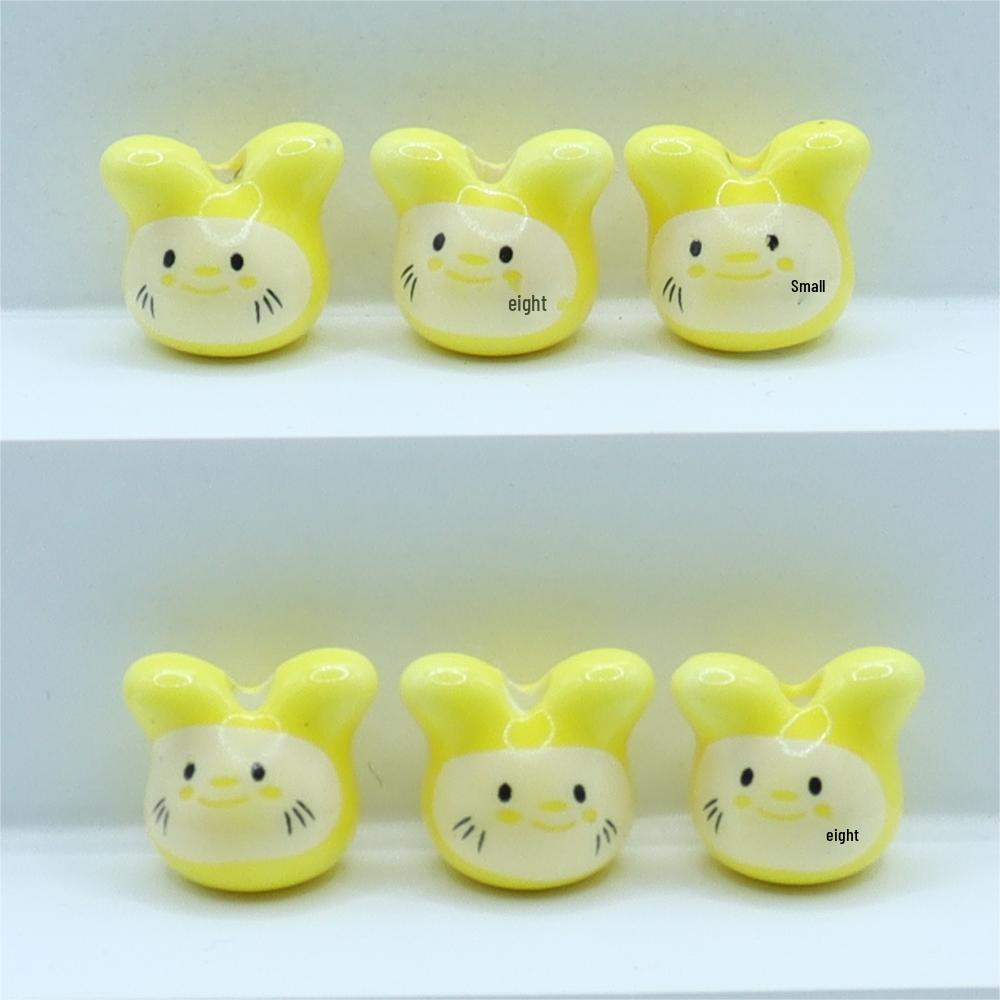 Cute Little Rabbit Glazed Ceramic Beads for DIY Jewelry and Accessories