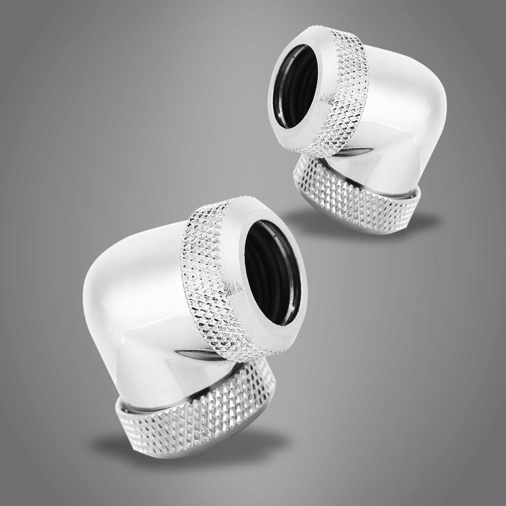 14mm Außendurchmesser DIY Twist 90 Grad Winkelstück Dual Hard Pipe Tube Verbinder Wasserkühlung