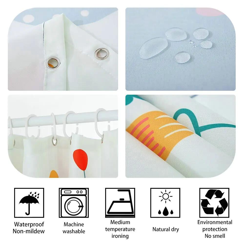 Chinese Style Goldfish Shower Curtain Set Koi Fish Watercolor Waves Wall Decorate White Cloth Bathroom Curtains Polyester Fabr