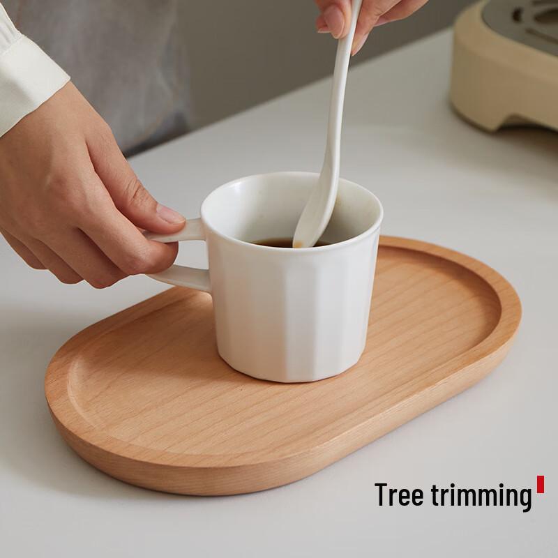 Japanese Style Acacia Wood Oval Tray