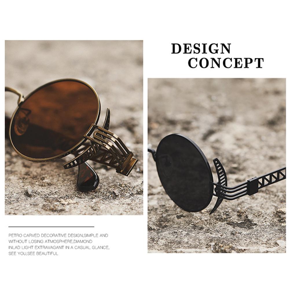 Vintage Punk Style Sonnenbrille Retro Runder Metallrahmen Sonnenbrillen Herren Modebrillen