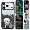Skeleton Skull Art Phone Case For iPhone 17,16e,15,14,13,12,11,Mini,Pro,MAX Soft Silicone Cover
