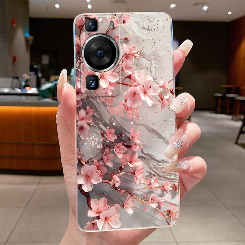 For Huawei P60 Pro 2023 P60pro Case Cover Luxury Fashion Butterfly Flowers Clear Soft TPU Fundas For Huawei P 60 P60 Pro Casing