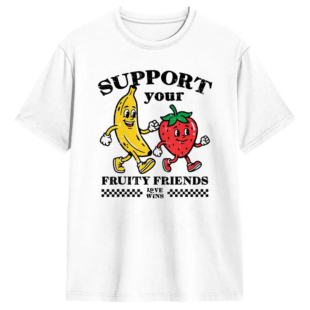 Unisex Unisex Tshirt Cute Support Your Fruity Friends Funny Pride Month Gay Lgbt Tshirts Harajuku Summer Tees 100 Cotton Tops