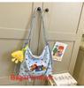 Japanese Style Cute Cartoon Dog Nylon Tote Bag With Inner Pocket For School And Casual