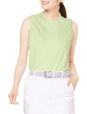 Adidas Golf Golf Ärmelloses Mock-Neck-Shirt Almost Lime für Damen, Streifen, Shirt, J/S