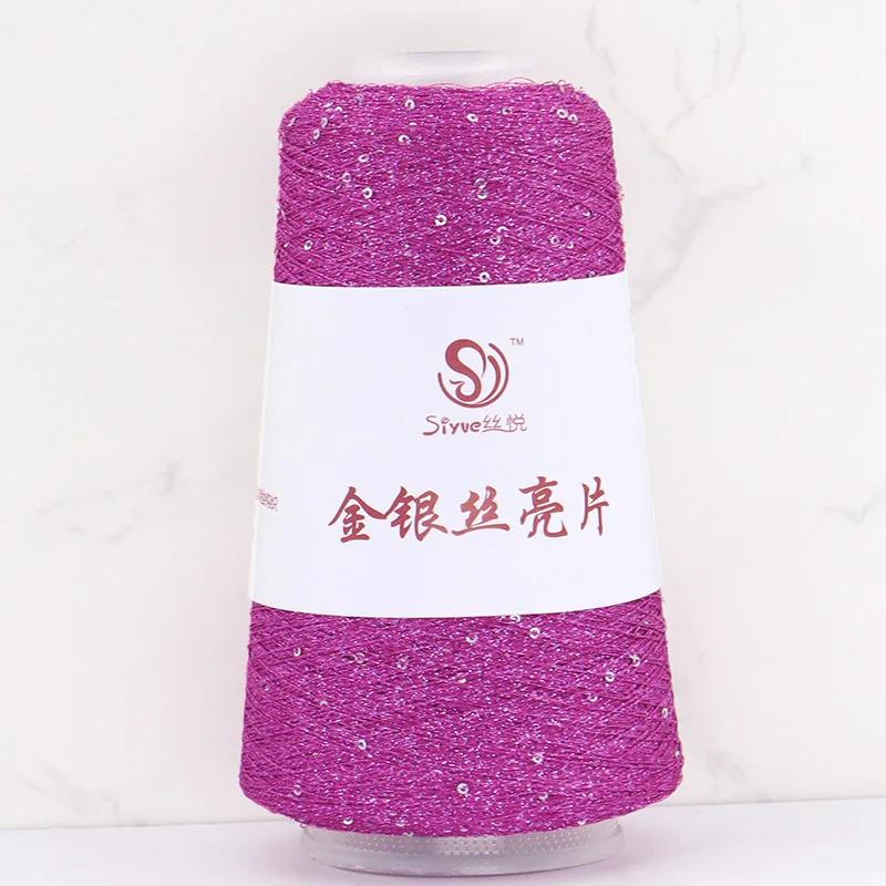 50g/bola/1800M Sequined Companion Glitter Yarn Golden Thread for Knitting Crochet Metallic Thread for Crochet Knitting
