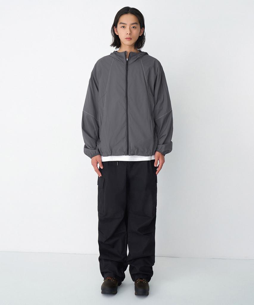 Musinsa Standard Cotton Parachute Elastic Cargo Pants [Black]