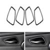4x Bright Carbon Fiber Car Interior Door Handle Bowl Sticker For BMW 3 E90 05-12