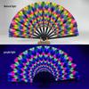 Luminous Folding Kung Fu Party Fan with UV Fluorescent Glow