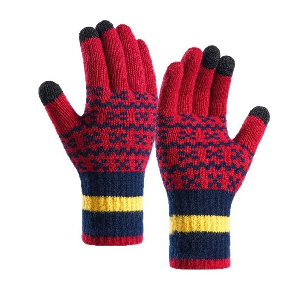 Modische Dicke Winterhandschuhe Winddicht Kältebeständig Touchscreen-Handschuhe Fleece Weich Warm Handschuhe Herren Damen
