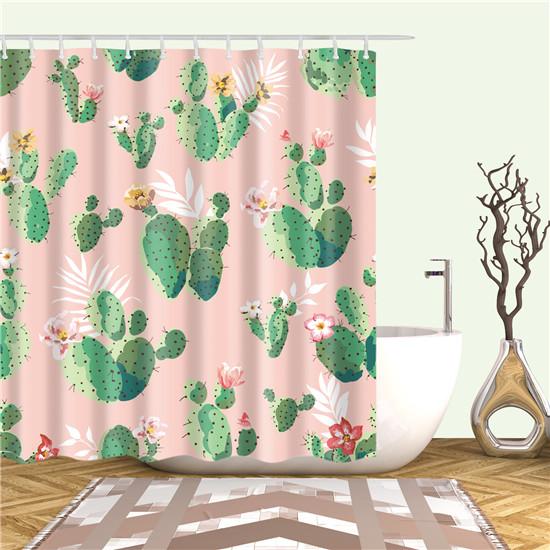Tropische Kaktuspflanze Ananas Duschvorhänge Badezimmervorhang Cortina Ducha Frabic Wasserdichtes Polyester Badvorhang
