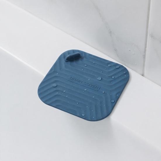 Shower Drain Cover Tub Stopper, Waterproof Silicone Floor Drain Cover with Handle, Universal Size Debris Catcher for Kitchen, Bathroom and Laundry