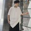 Yamamoto Yohji Heren Irregulair Donker Niche Kapper T-shirt, Grote Maat, Korte Mouw