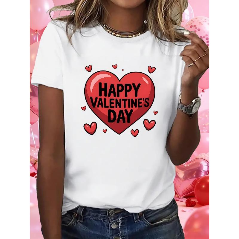 European Size 1pc Valentine's Day Limited Edition Women's Spring Valentine's Day Limited New T-Shirt