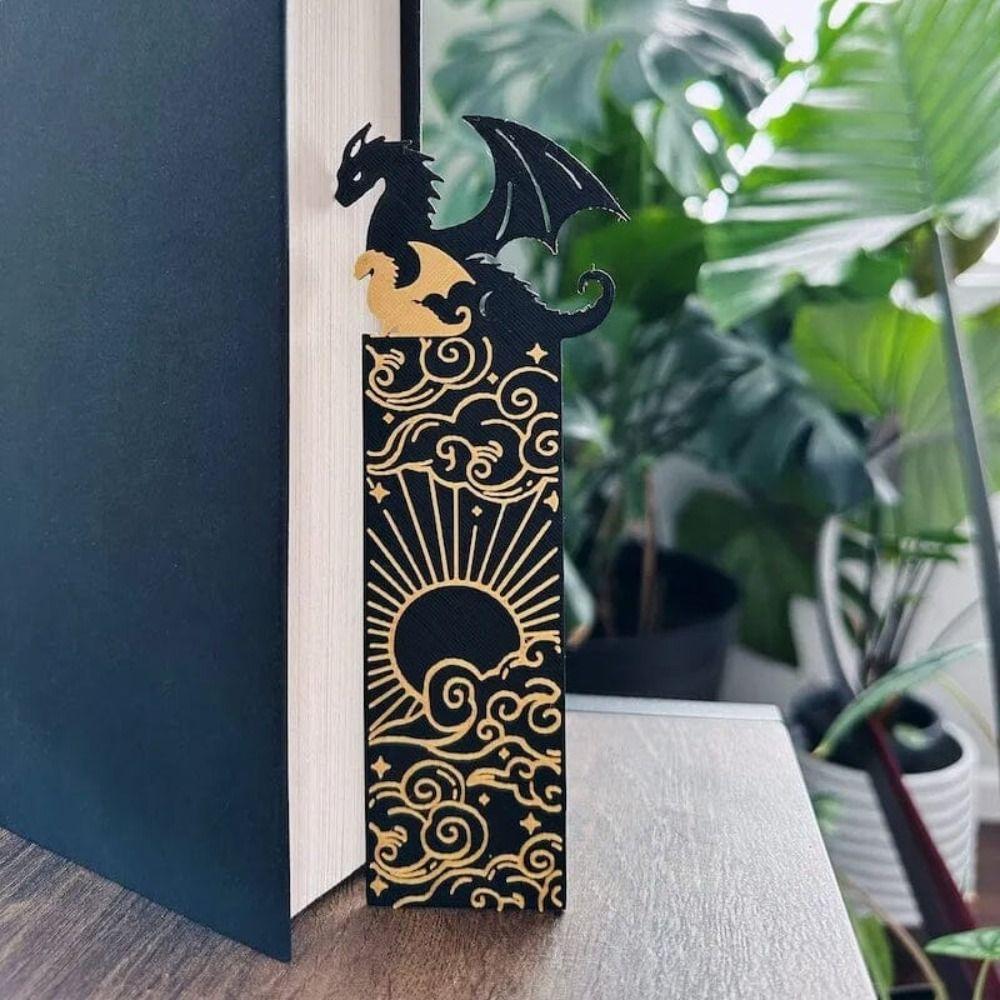 Acrylic Dragon Bookmark Funny Bookshelf Display Decoration Double-sided Long Fei Bookmark Student Stationery