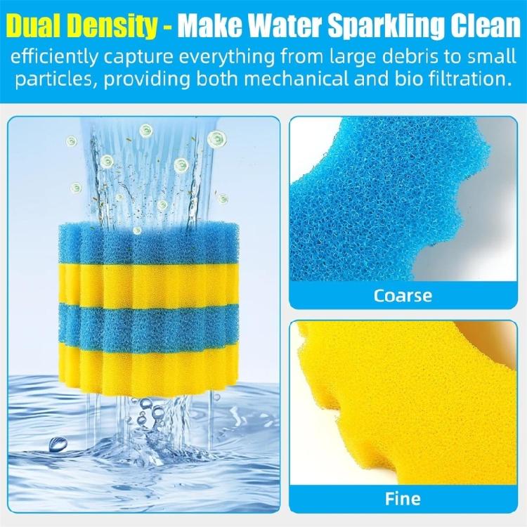 4Pcs Pressure Aquariums Pond Filter Replacement Sponge Filter Media Pad For CPF-2500 Promotes Clean Pond Water