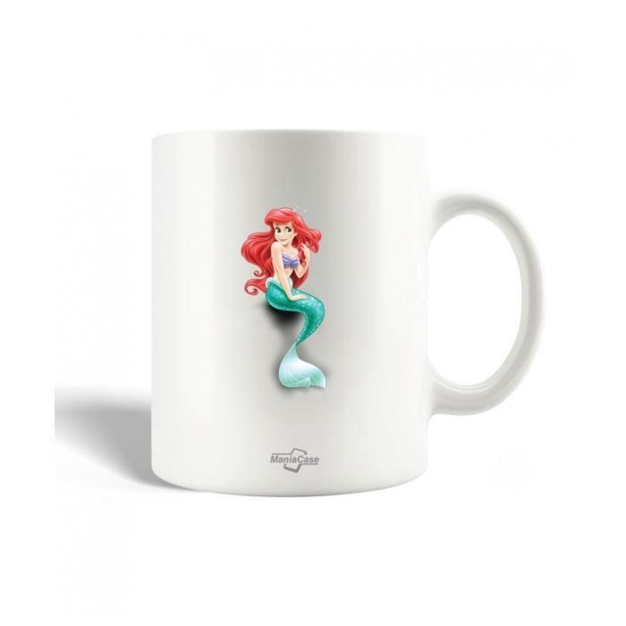 Caneca em Cerâmica - Disney - Ariel A Pequena Sereia - 30cl - Compatível com Máquina de Lavar Louça - Branco