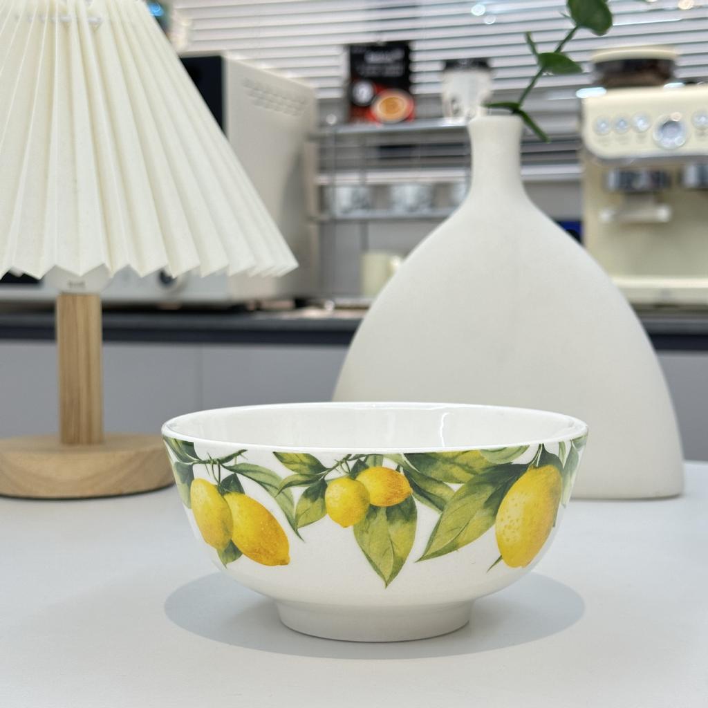 Porcelánový tanier so vzorom citrónov Keramická miska Ručne maľovaný okrúhly jedálenský tanier Ovocná miska Kuchynské taniere Japonské jedlá