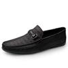 Mode Neuankömmling Schwarze Slipper Herren Echtleder Slipper Flats Hohe Qualität Herren Businessschuhe Weiche Sohle Freizeitschuhe Mokassin