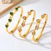 Romantic Heart Stainless Steel Bangles Bracelets for Women Jewelry Valentine's Day Gift