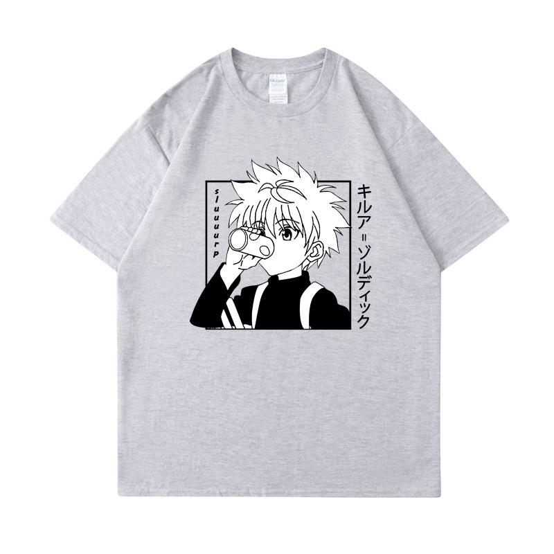 Killua Zoldyck Grafisk Trykk T-skjorte Unisex Sommer Casual Rund Hals Kortermet Streetwear Mote Anime T-skjorte