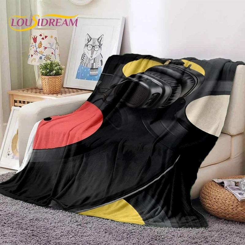 Vinyl Record Music DJ Screen Tape Soft Flannel Blanket for Bed Bedroom Sofa Picnic,Throw Blanket for Cover Outdoors Leisure Gift
