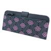 [Inden-ya] Inden Long Wallet, Thin Deerskin, Miso, Hydrangea Pattern, Navy Blue with Purple Chintz and Gray Lacquer, 8003
