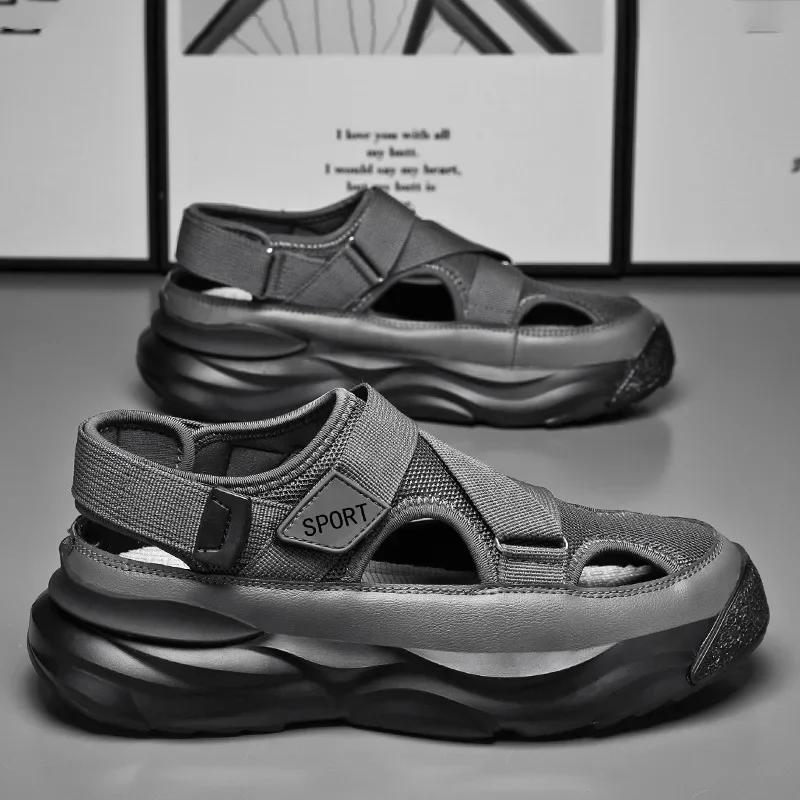 Fashion Designer Men's Sandals Breathable Casual Shoes for Men Outdoor Non Slip Beach Sandals New Male Platform Sandalias