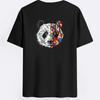 Split-Style Panda Graphic T-Shirt,Soft Breathable & Fade-Resistant, Classic Fit for Daily Casual Wear