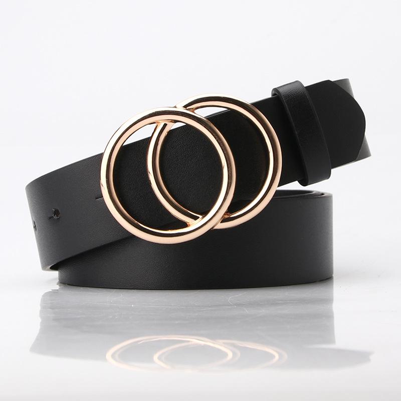 Dubbele Ring Ronde Gesp Legering Riem - Studenten Broek of Trui Jas Accessoire