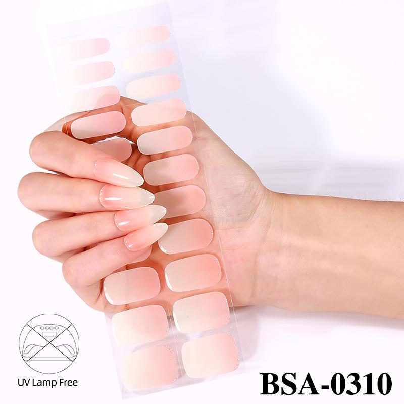 Waterproof Super Sparkle Gel Nail Stickers (Solid Color, UV-Free, No Lamp Required)