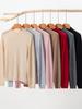 Women's Cashmere Long Sleeve Sweater - Half High Neck, Solid Color, 48 Count Knit Top
