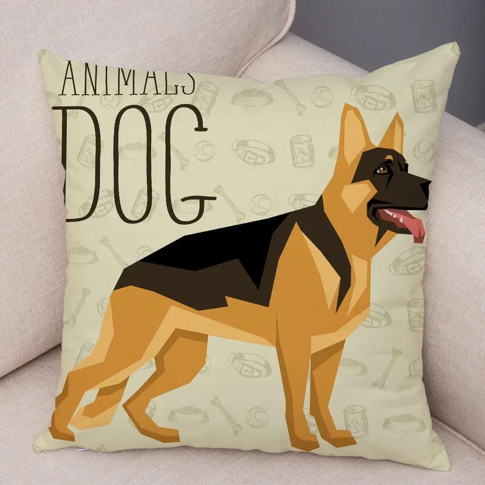 Sofa Home Kissenbezug Farbe Schnauzer Dalmatiner Kissenbezug Dekorativer Cartoon Hund Haustier Tier Kissenbezug