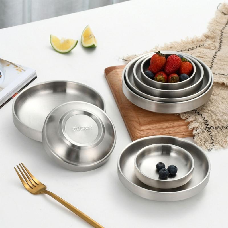 Multipurpose Stainless Steel Plate Small Dishware For Condiments Snacks And Korean Side Dishes For Home Commercial Use