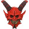 Pigmiss Demon Mask Devil Scary Full Head Realistic Horns Latex Mask Adults Halloween Masquerade Cosplay Costume