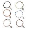 Cross Bead Bracelets Elastic Bead Bracelets Beads Cross Bracelet Cross Pendant Bracelet Cloth Accessories for Daily Wear