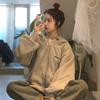 New Hooded Loose Bf Style Couple Long Sleeve Sweater Coat Female Student Coat Female Cross Border